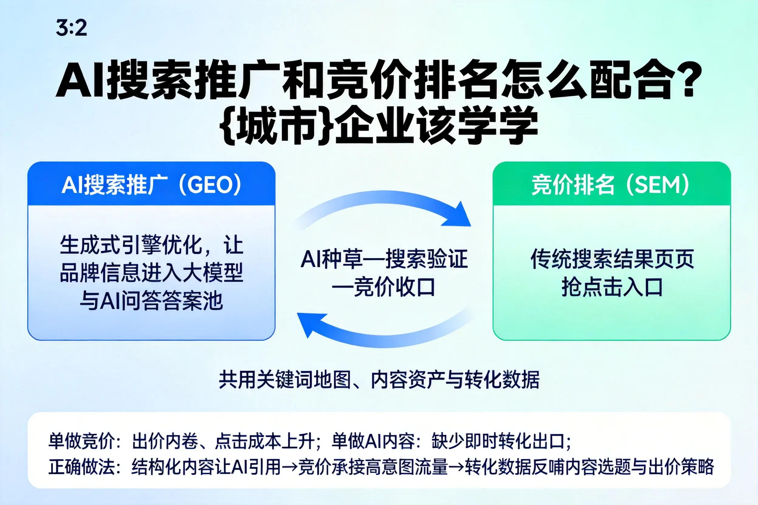 AI搜索推广和竞价排名怎么配合？汕尾企业该学学