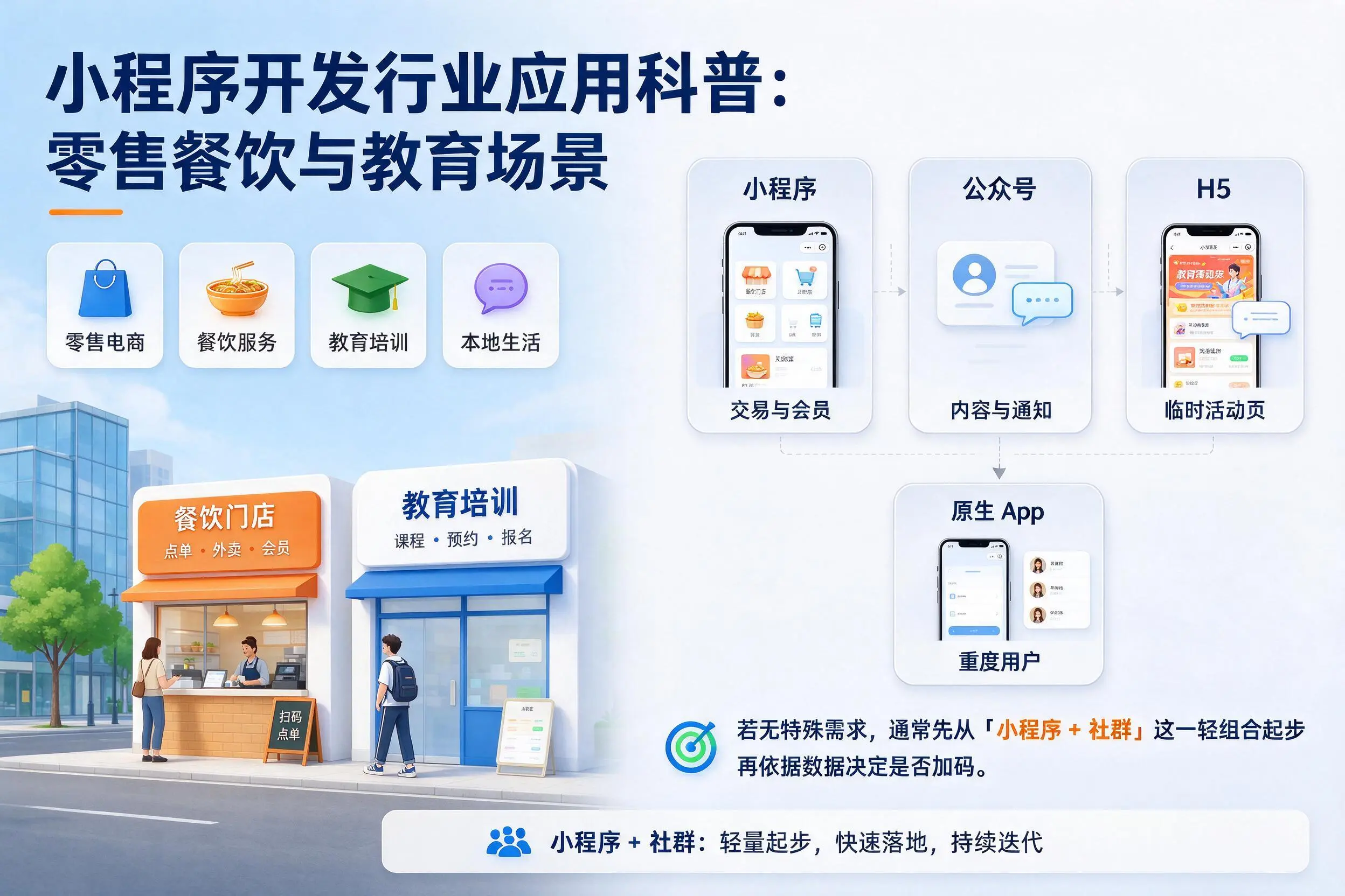 汕尾小程序开发行业应用科普:零售餐饮与教育场景