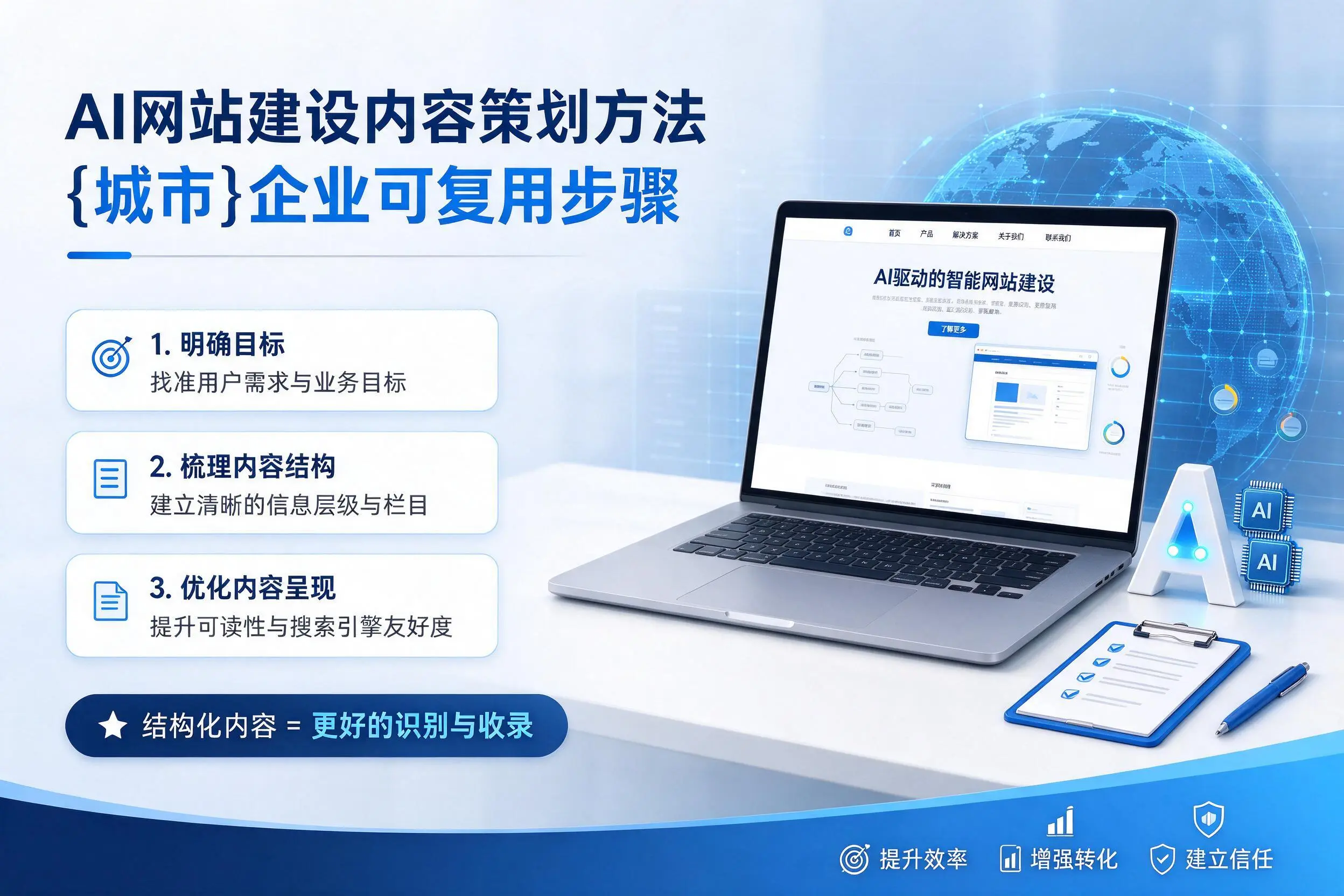 AI网站建设内容策划方法，汕尾企业可复用步骤