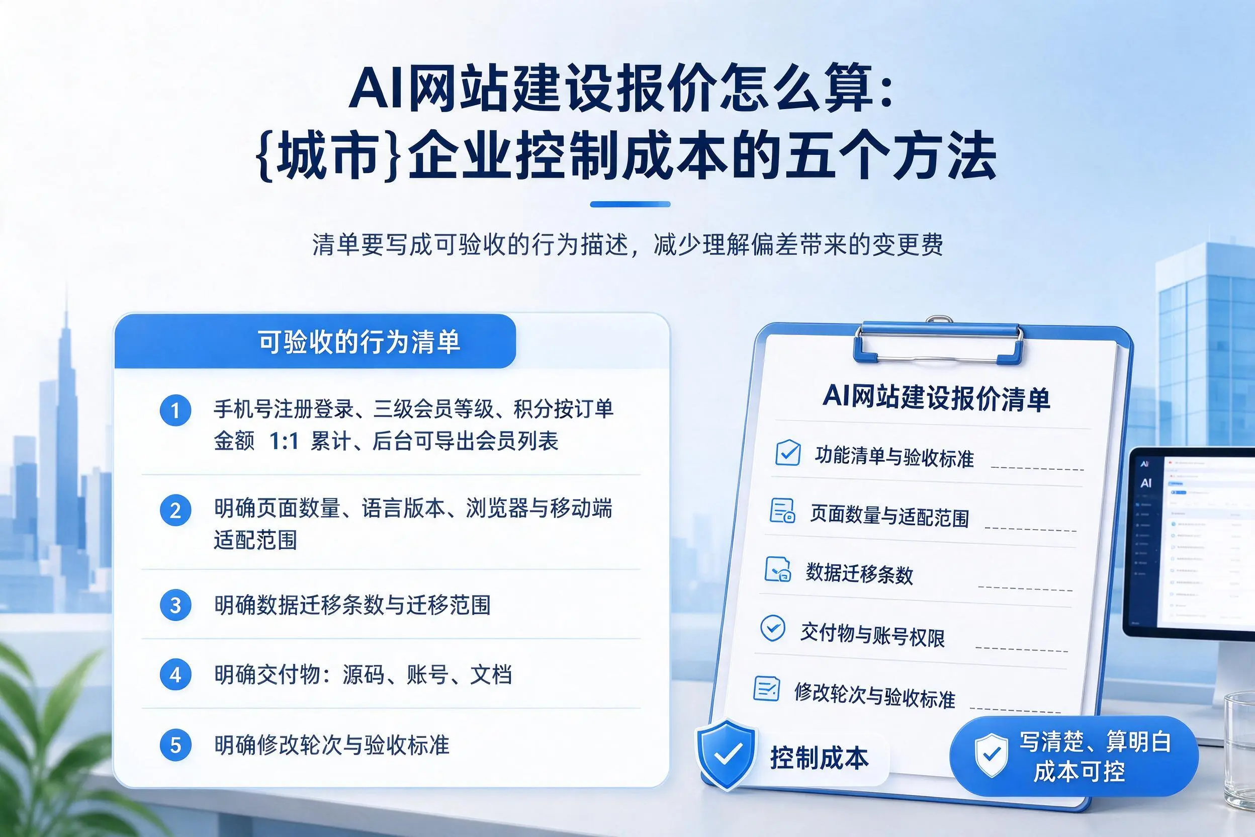 AI网站建设报价怎么算:汕尾企业控制成本的五个方法